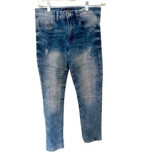 Boys Southpole Y2K Skinny Jeans Acid Wash‎ Size 10 Skater Ripped EUC Streetwear